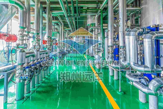 ISO9001 Usine de raffinage physique 1000T/D pour le traitement de l'huile de semences de coton